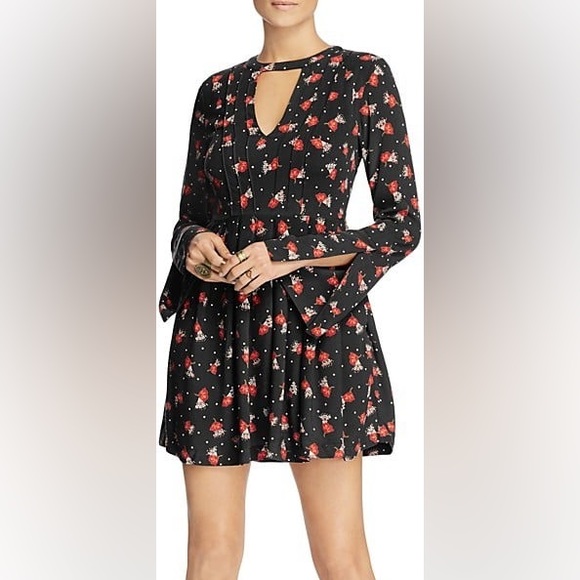 Free People Tegan Floral Print Mini Long Sleeve Dress - Picture 15 of 15